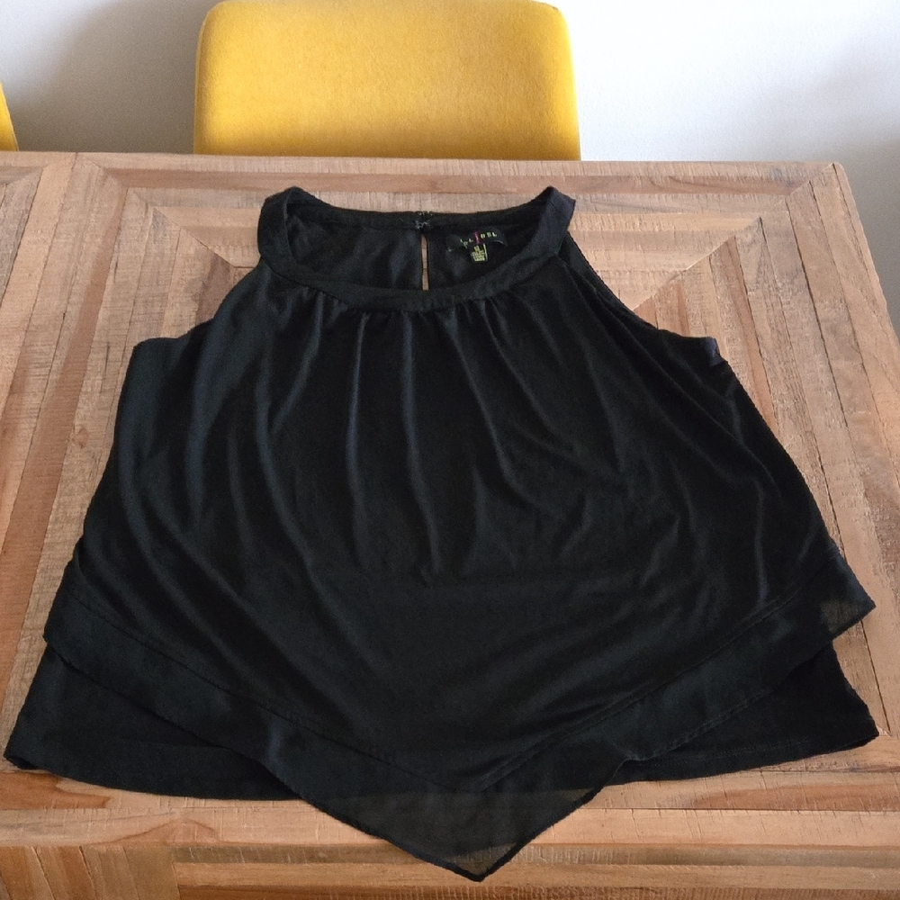 Chic Black Layered Women's Blouse Size US18. Fits US16-18